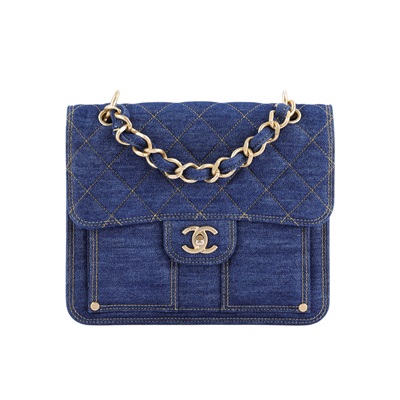 香奈兒 CHANEL 口蓋 手提 後背包 AS4031 晶片款 牛仔金鍊後背包 原廠盒子/防塵袋/購買證明