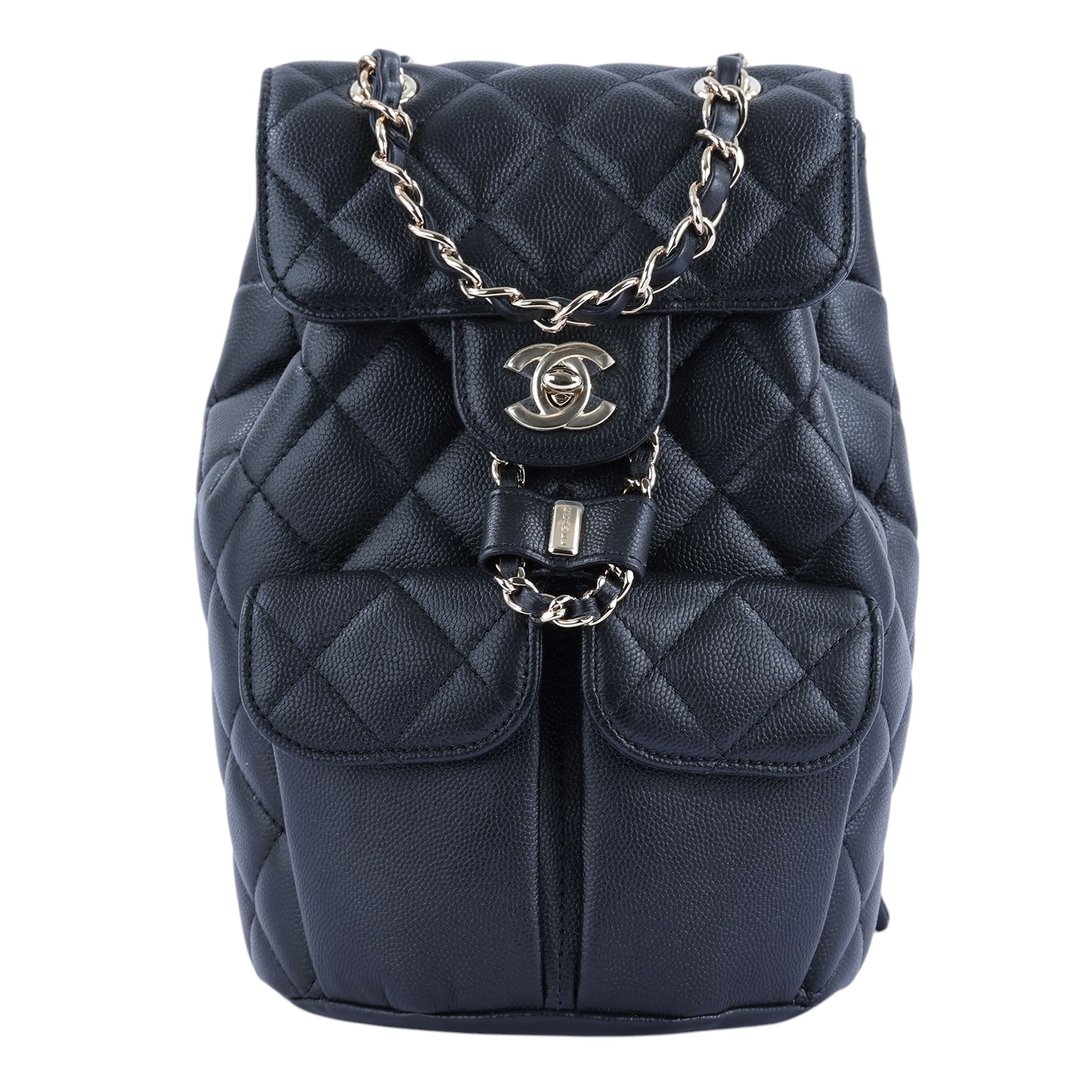 香奈兒 CHANEL CC Logo 菱格紋 迷你 雙肩 後背包 AS3290 晶片款 黑金荔枝後背包 原廠盒子/防塵袋/購買證明