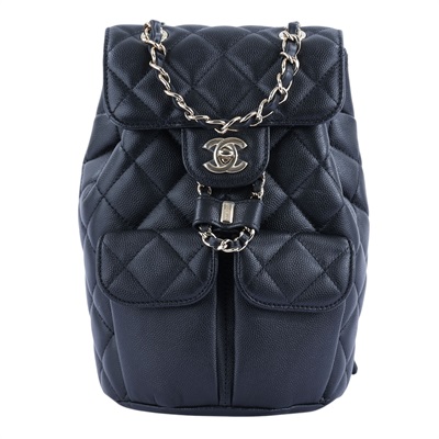 香奈兒 CHANEL CC Logo 菱格紋 迷你 雙肩 後背包 AS3290 晶片款 黑金荔枝後背包 原廠盒子/防塵袋/購買證明