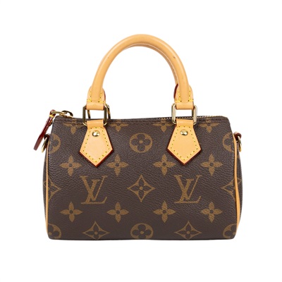 路易威登 LOUIS VUITTON Nano Speedy 原花 手提 肩背包 M81085 原花NANO SPEEDY 原廠盒子/防塵袋/購買證明/背帶