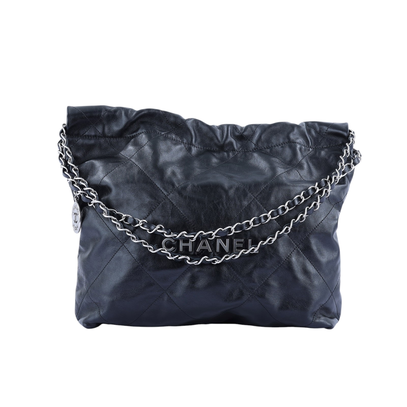 香奈兒 CHANEL 22 小型 束口包 AS3260 晶片款 黑銀22BAG 小號 原廠盒子/防塵袋/內袋