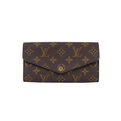 路易威登 LOUIS VUITTON Sarah 錢包 口蓋長夾 紫紅色 M62234 晶片款 原花酒紅Sarah信封長夾 無附屬品
