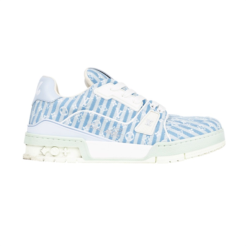 路易威登 LOUIS VUITTON LV Trainer 運動鞋 1ABG1K 淺藍條紋TRAINER#40 無附屬品