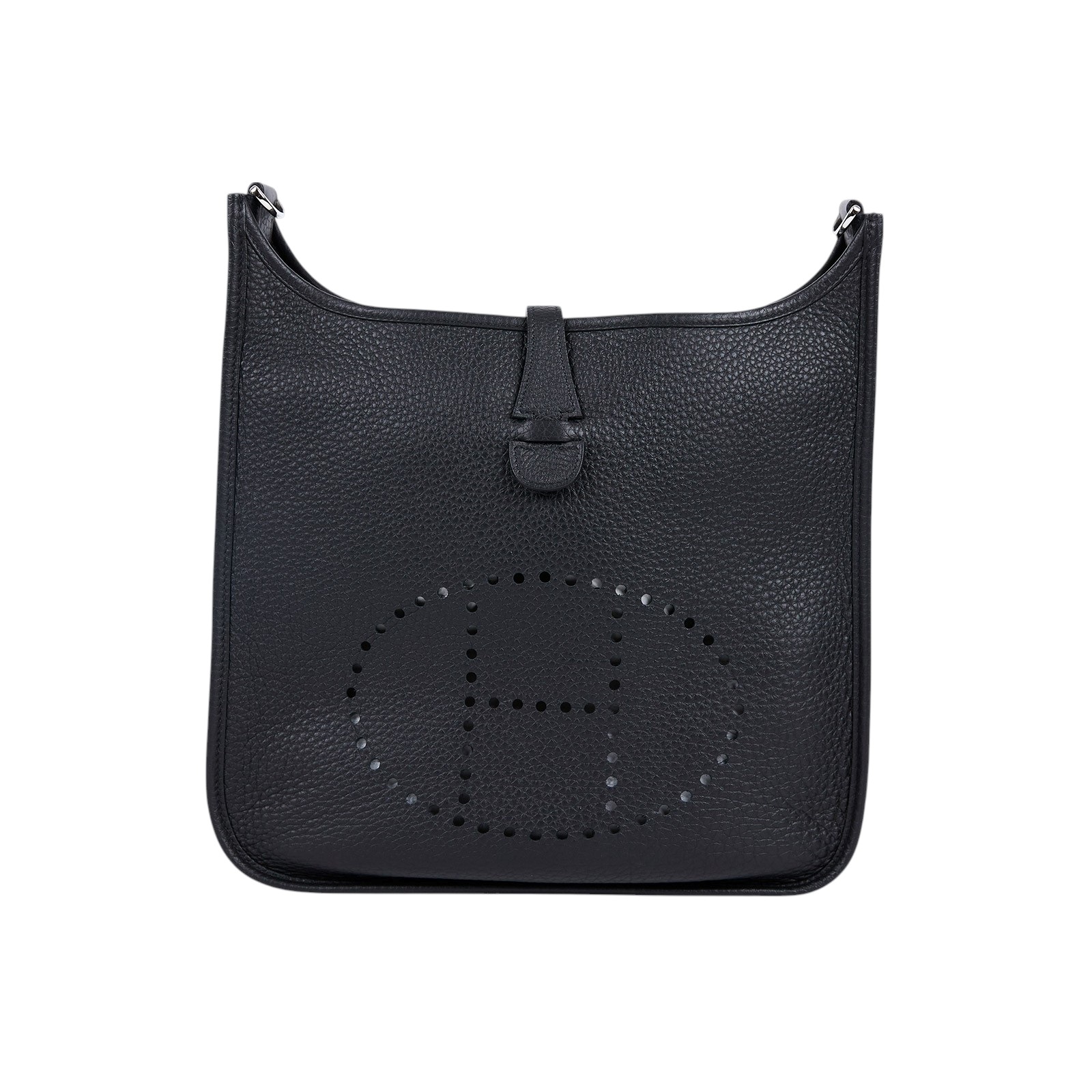 愛馬仕 Hermès Evelyne Bag 伊芙琳包 29 馬蹄型 EV29 W UY 006 TM W刻黑銀EVELYNE29 原廠盒子/防塵袋x2/背帶