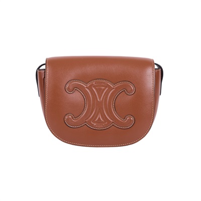 思琳 CELINE Folco Cuir Triomphe 198263DU3 焦糖FOLCO CUIR TRIOMPHE斜背馬鞍包 防塵袋