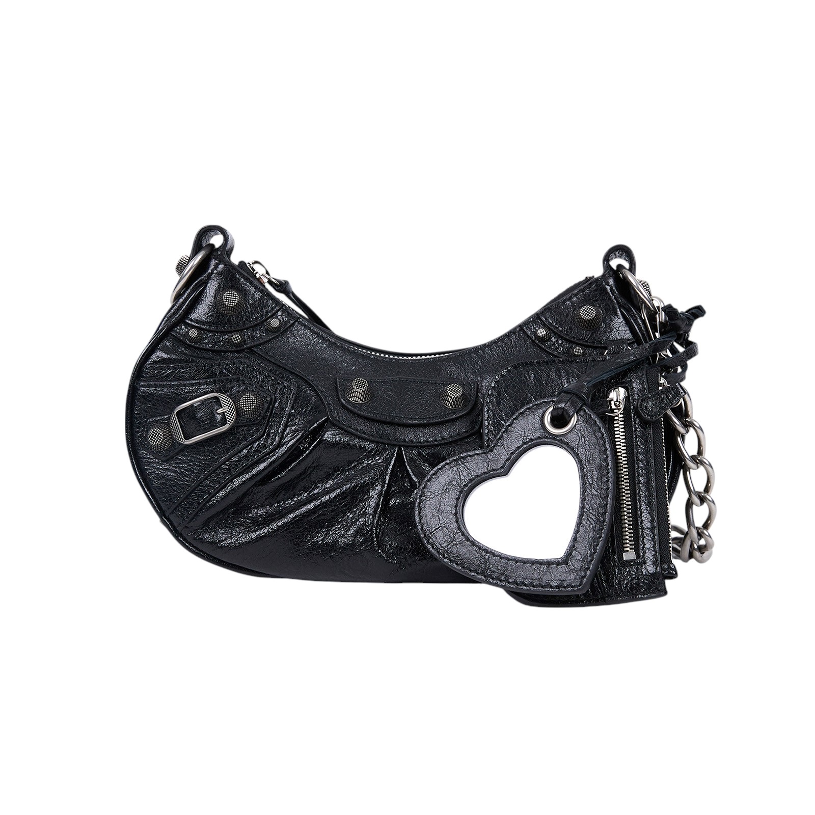 巴黎世家 BALENCIAGA Le cagole XS 半月 可頌包 712813 黑LE CAGOLE XS機車包 防塵袋/內袋/鏡子