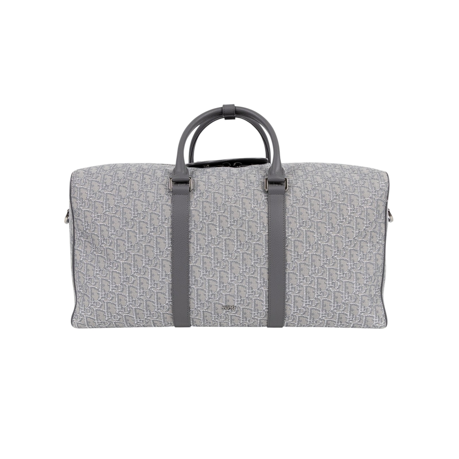 迪奧 CHRISTIAN DIOR Lingot 50 旅行袋 波士頓包 1ADDU120DOS 灰銀OBLIQUE LINGOT行李袋 防塵袋/背帶