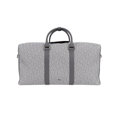 迪奧 CHRISTIAN DIOR Lingot 50 旅行袋 波士頓包 1ADDU120DOS 灰銀OBLIQUE LINGOT行李袋 防塵袋/背帶