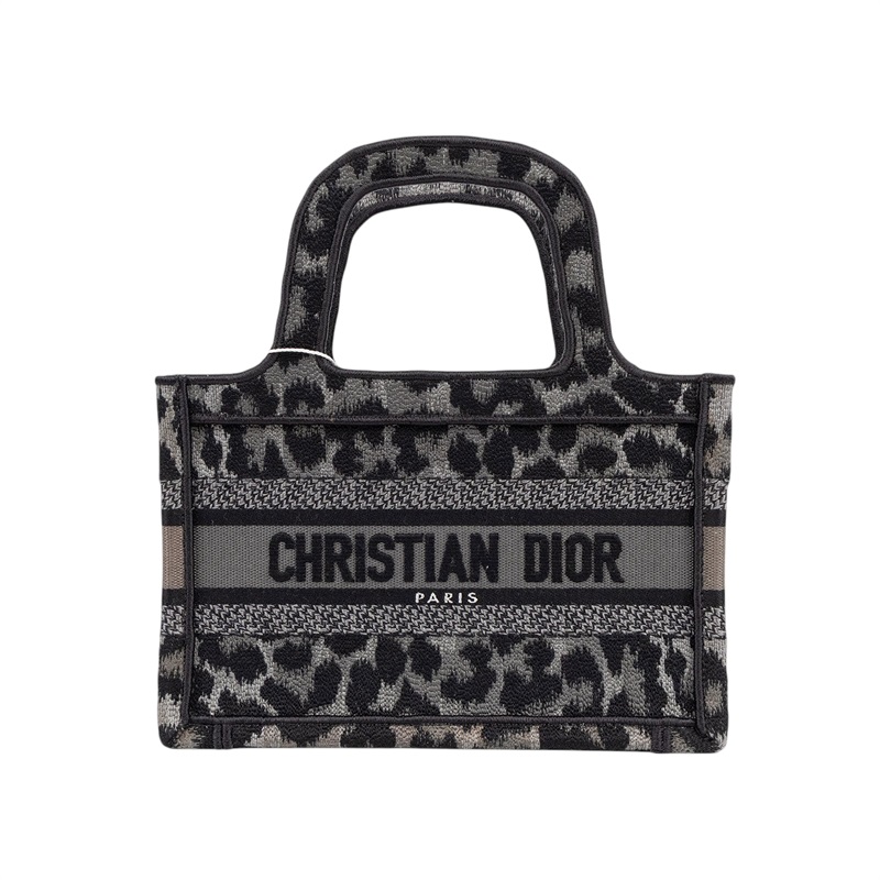 迪奧 CHRISTIAN DIOR Book Tote 迷你 手提 托特包 S5475ZRHM 黑灰豹紋BOOKTOTE手提包MINI 防塵袋