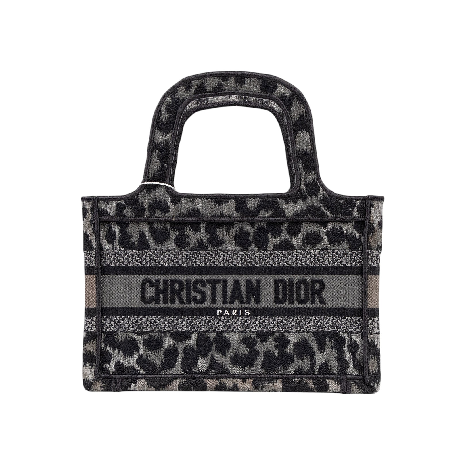 迪奧 CHRISTIAN DIOR Book Tote 迷你 手提 托特包 S5475ZRHM 黑灰豹紋BOOKTOTE手提包MINI 防塵袋