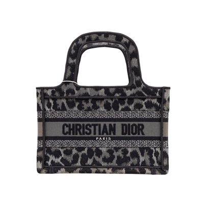 迪奧 CHRISTIAN DIOR Book Tote 迷你 手提 托特包 S5475ZRHM 黑灰豹紋BOOKTOTE手提包MINI 防塵袋