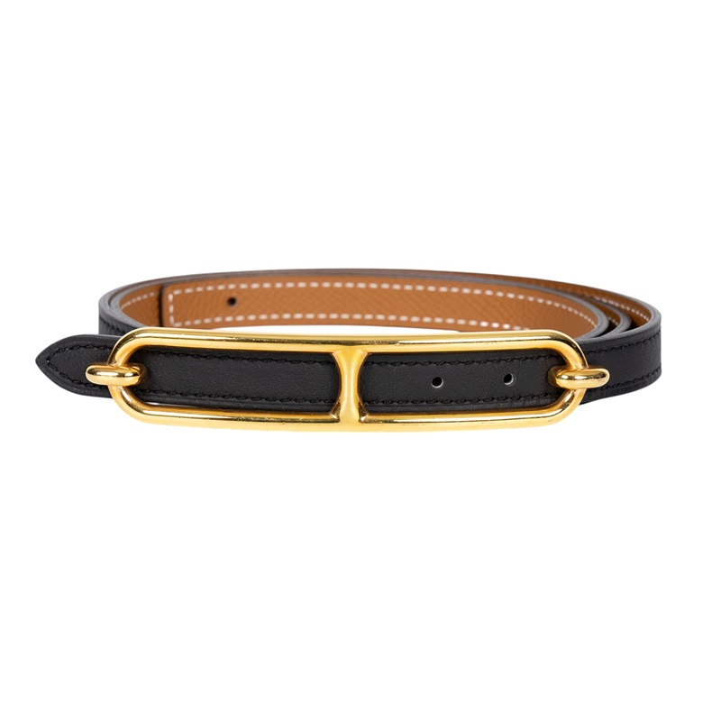 愛馬仕 Hermès Roulis 皮帶釦 雙面皮腰帶 1.3 cm ROB_85 W FM 150 W刻黑金棕雙面ROULIS皮帶#85 防塵袋