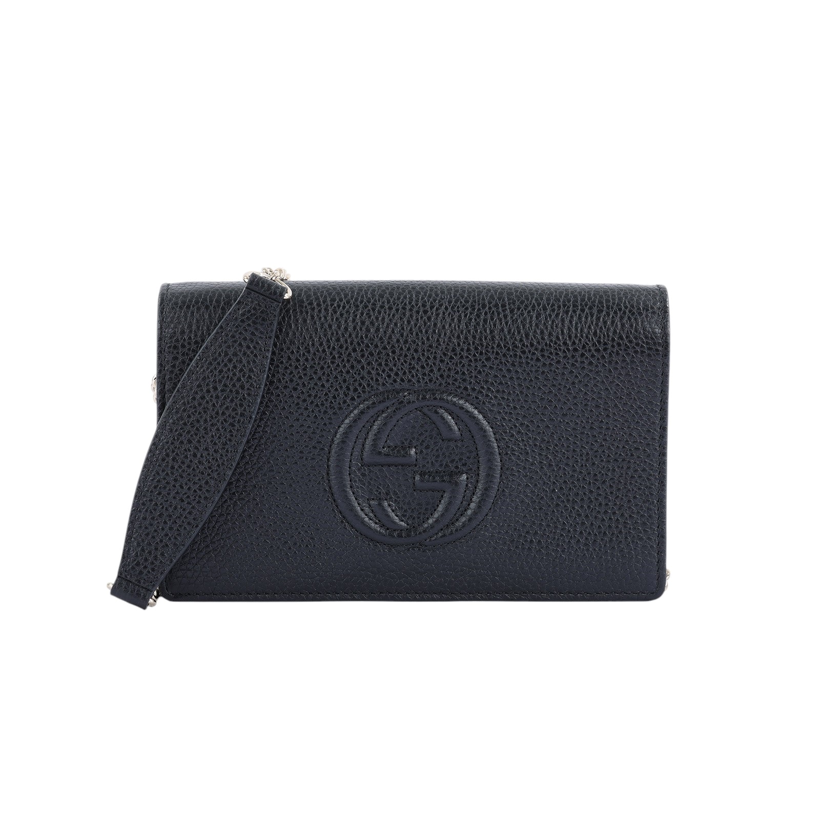 古馳 GUCCI Soho 鏈帶 手拿包 598211 黑牛皮SOHO WOC 原廠盒子/防塵袋/背帶