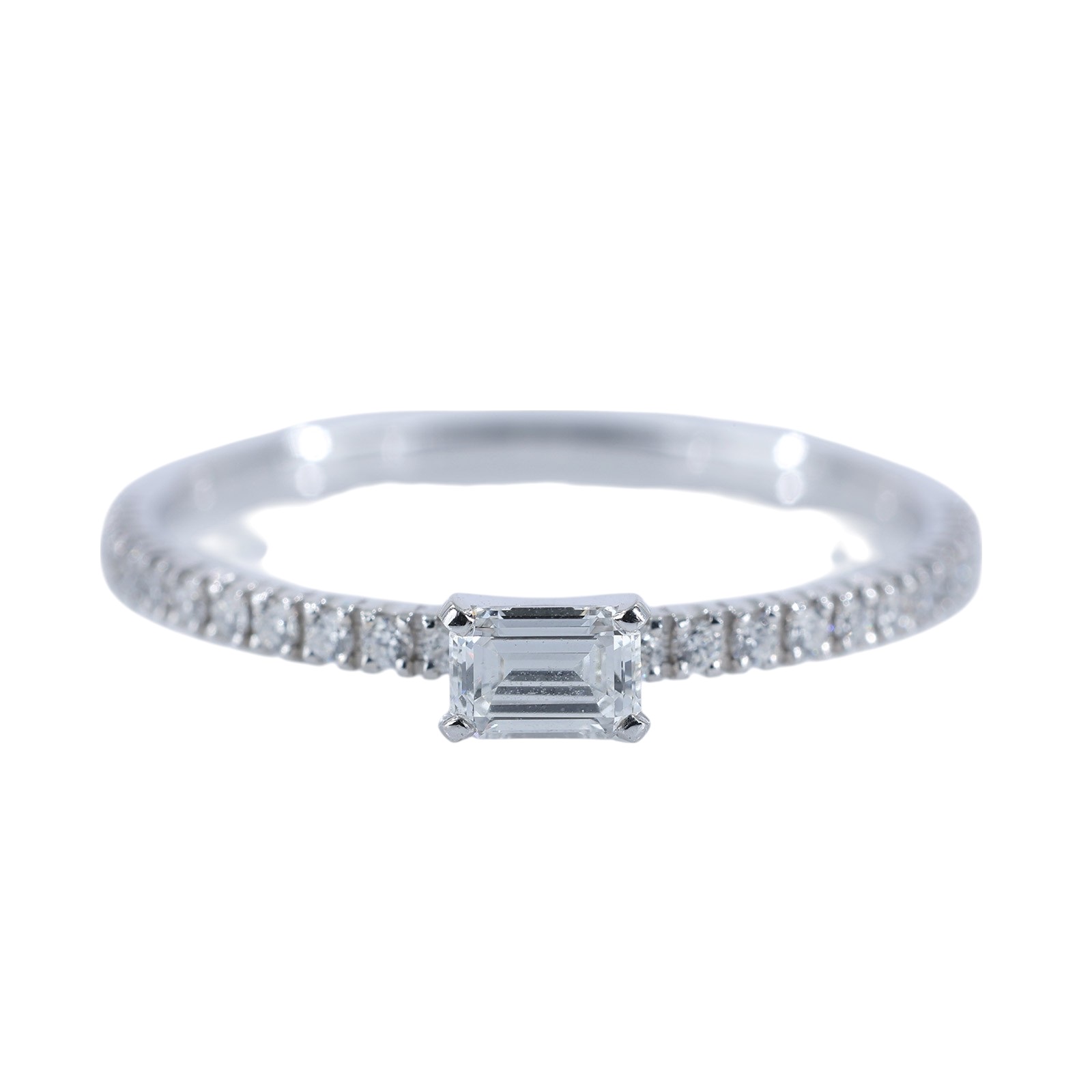卡地亞 CARTIER C de 戒指 B4210752 18KWG ETINCELLE DE 方鑽戒指 #52 原廠盒子2/證書