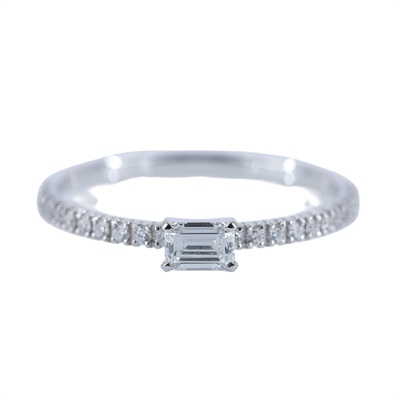 卡地亞 CARTIER C de 戒指 B4210752 18KWG ETINCELLE DE 方鑽戒指 #52 原廠盒子2/證書