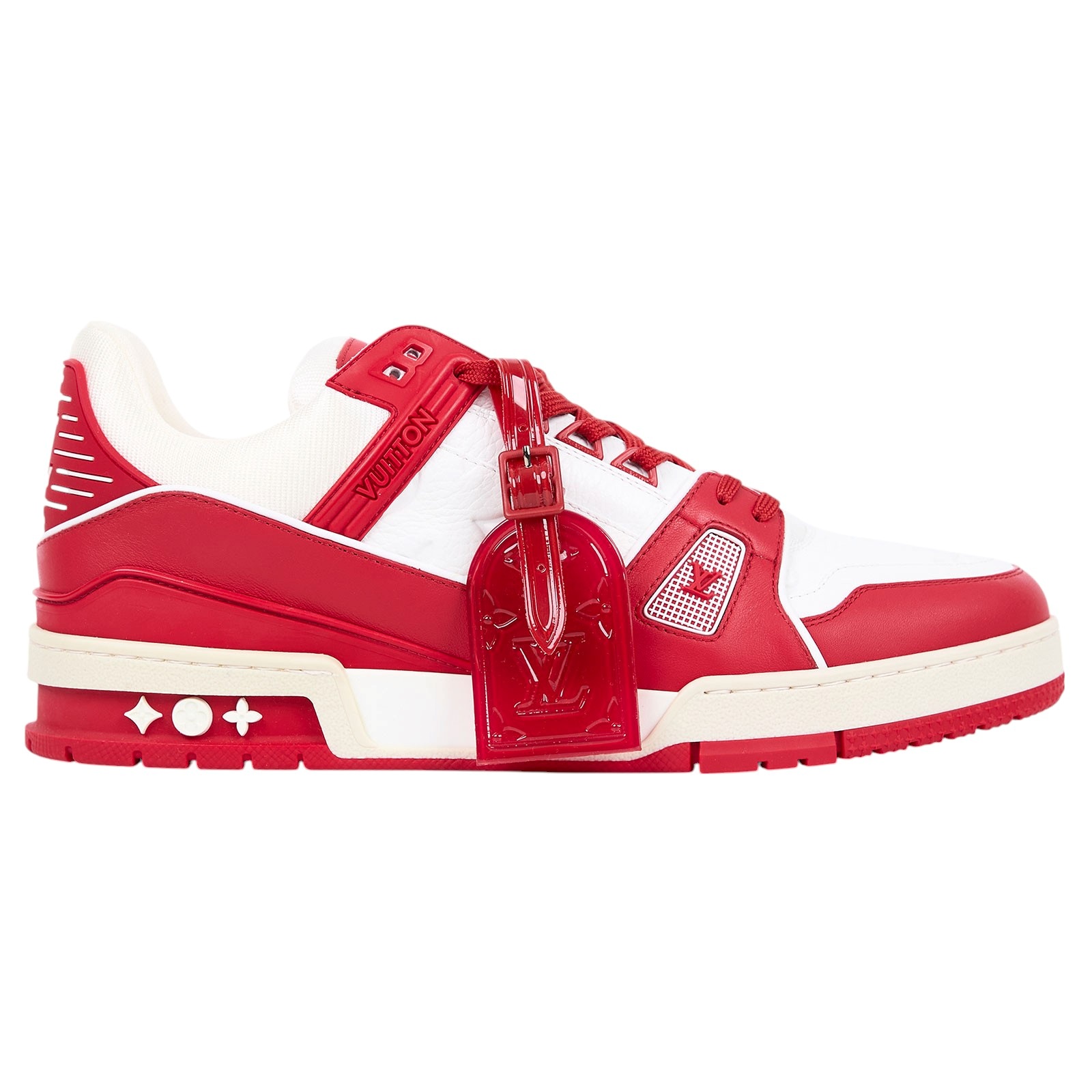 路易威登 LOUIS VUITTON LV Trainer RED 公益運動鞋 1A8PJZ  原廠盒子/防塵袋2/鞋帶/購買證明/發票