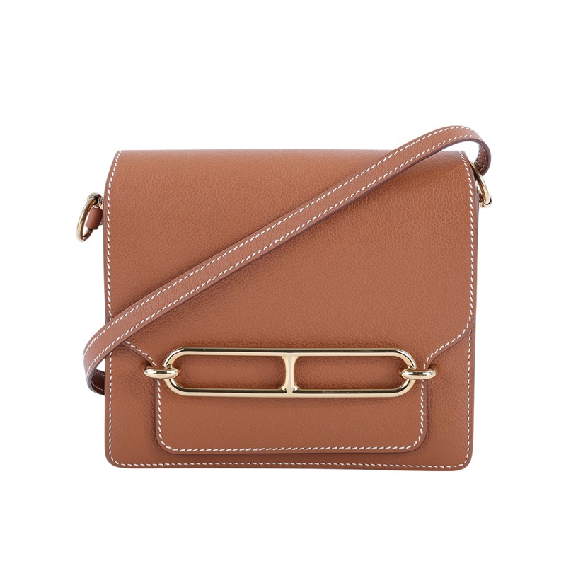 愛馬仕 Hermès Roulis 豬鼻子 斜背包 18 Mini RO18 Z HA 526 FS Z刻金棕ROULIS MINI 防塵袋