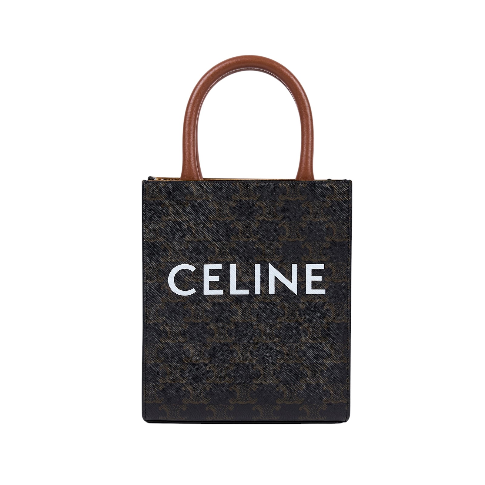 思琳 CELINE Triomphe帆布 迷你 直式 Cabas 肩背 手提包 194372BZK 原花CABAS MINI 防塵袋/背帶/購買證明
