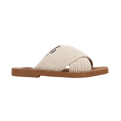 蔻依 CHLOE Woody cloth sandal 涼鞋 CHC22S597X_36 棕米白棉麻涼鞋#36 原廠盒子/防塵袋2