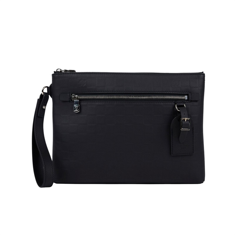 路易威登 LOUIS VUITTON Takeoff Pouch 手拿包 N40504 晶片款 黑棋盤格壓紋Takeoff手拿包 原廠盒子/防塵袋/吊牌/發票