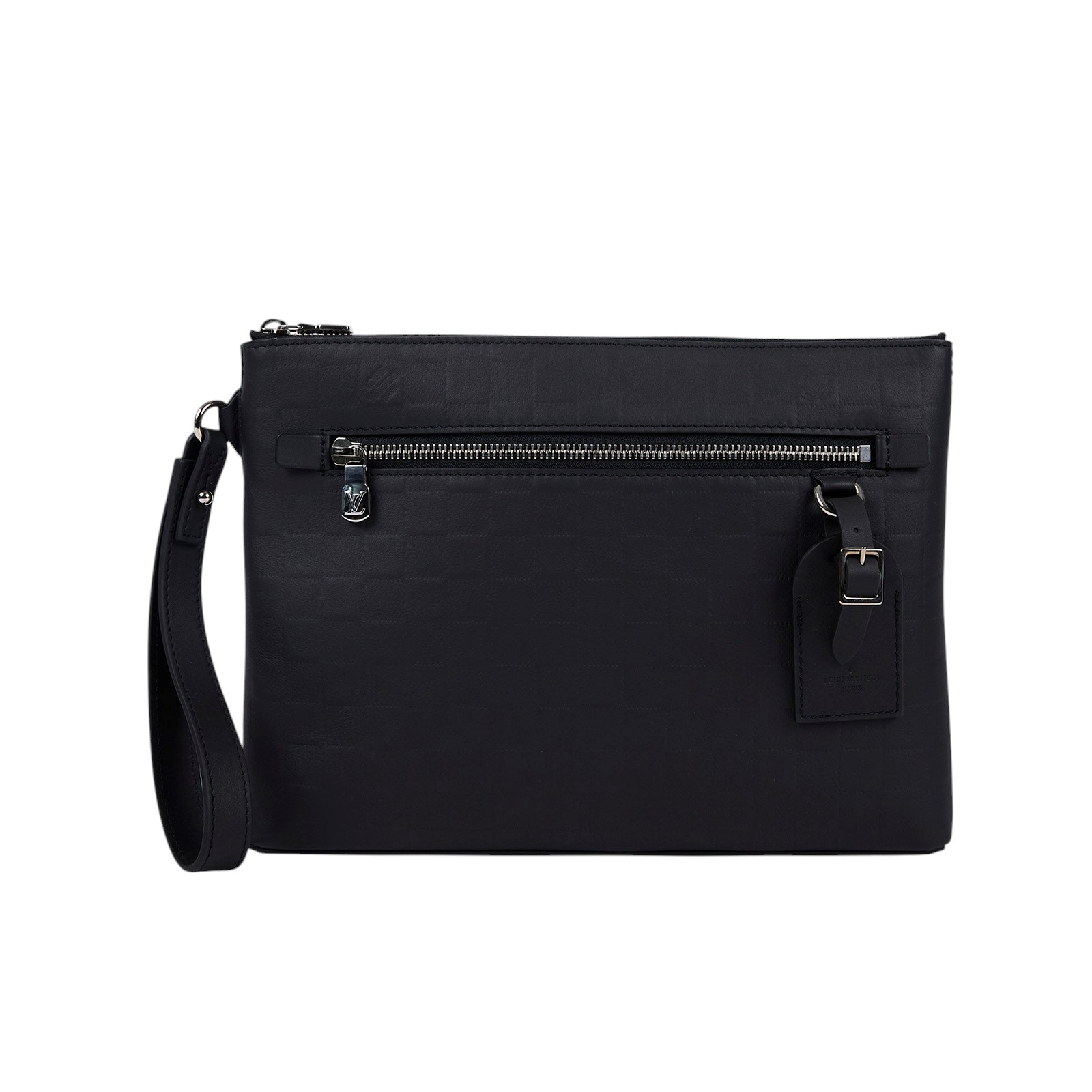 路易威登 LOUIS VUITTON Takeoff Pouch 手拿包 N40504 晶片款 黑棋盤格壓紋Takeoff手拿包 原廠盒子/防塵袋/吊牌/發票