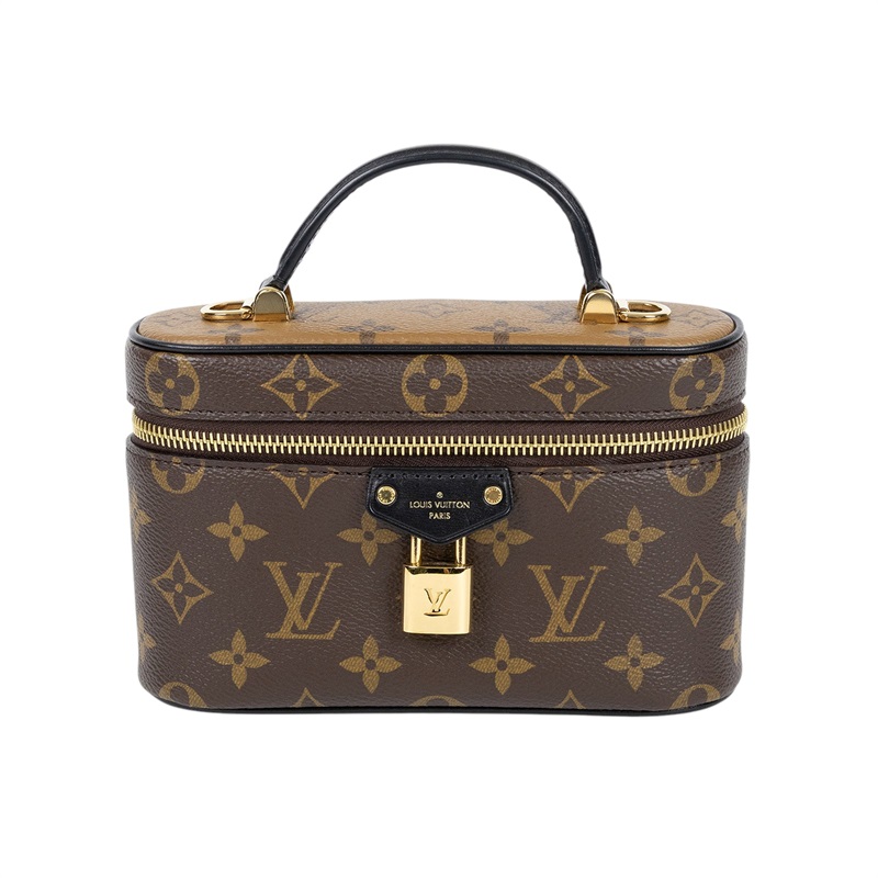 路易威登 LOUIS VUITTON Vanity Chain Pouch 肩背 手提 化妝箱 M47125 晶片款  原廠盒子/防塵袋/背帶2/鎖組/購買證明