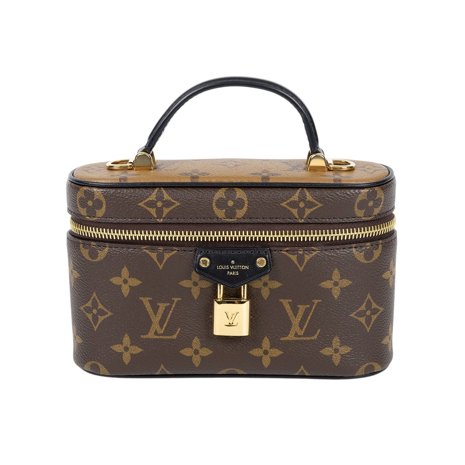 路易威登 LOUIS VUITTON Vanity Chain Pouch 肩背 手提 化妝箱 M47125 晶片款  原廠盒子/防塵袋/背帶2/鎖組/購買證明