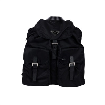 普拉達 PRADA Re-Nylon 背囊 2VZ110_2C26 黑尼龍後背包 原廠盒子/防塵袋2/背帶/發票