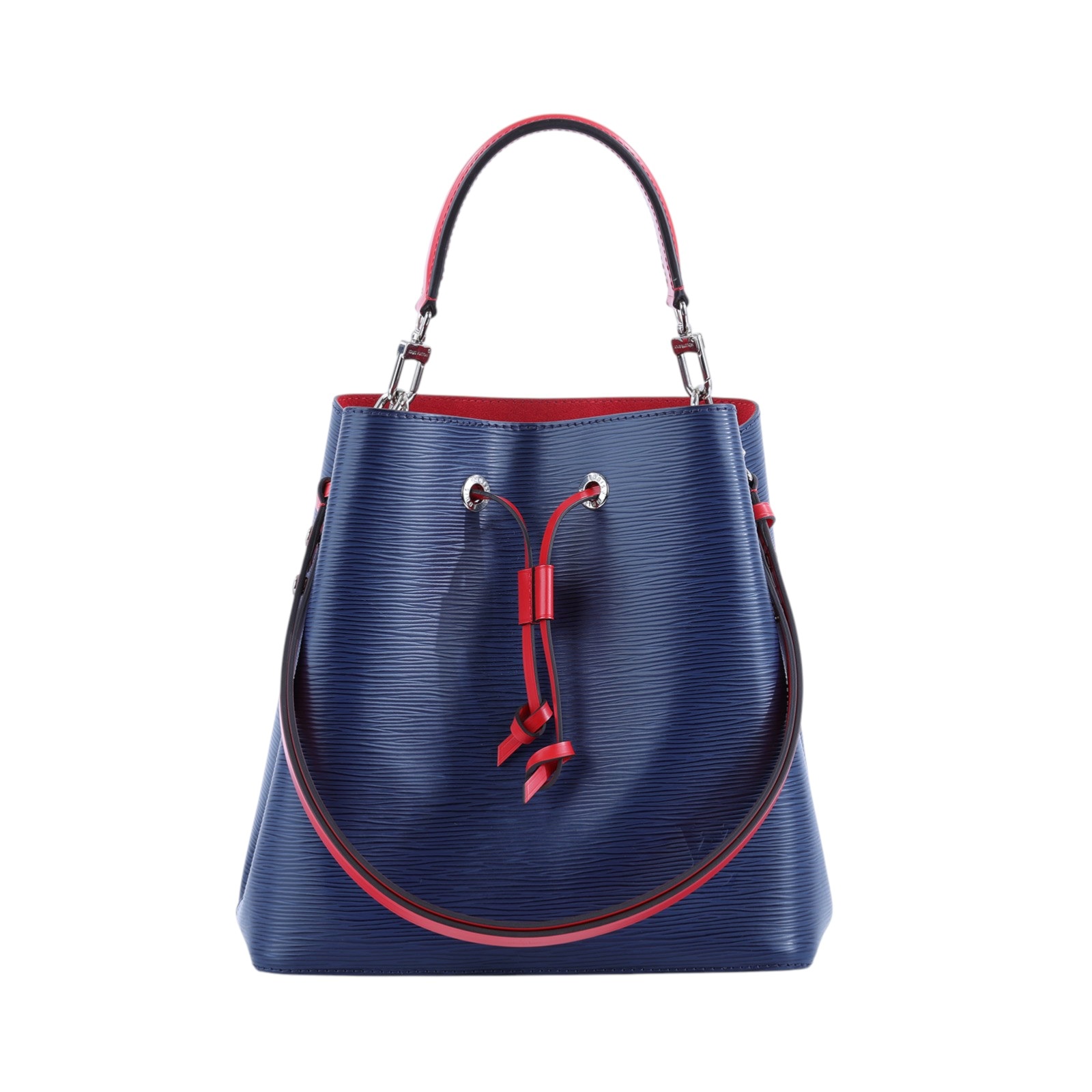 路易威登 LOUIS VUITTON NéoNoé Epi皮革 撞色束口斜 肩背水桶包 M54367 藍EPI內拼紅水桶包 原廠盒子/防塵袋/背帶2