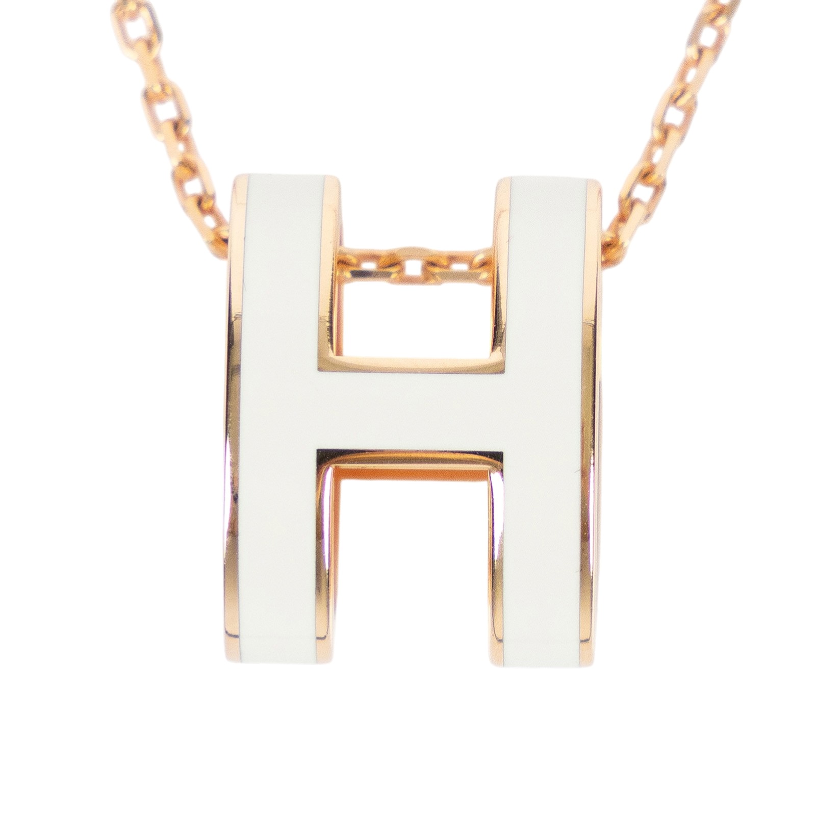 愛馬仕 Hermès Pop H 墜飾 白色 H147991Fv49 ST 0261 白POP H 項鍊 原廠盒子/防塵袋