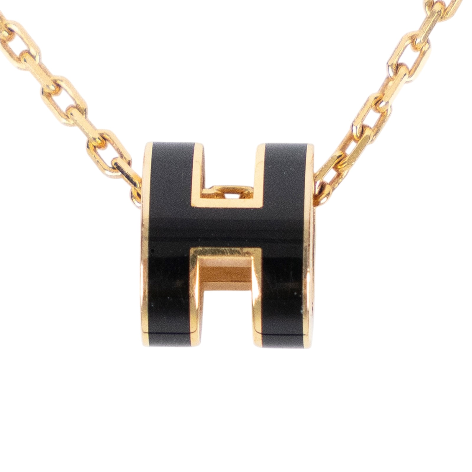 愛馬仕 Hermès Mini Pop H 墜飾 黑色 H147992Fv03 GD 02 43 黑金MINI POP H項鍊 無附屬品