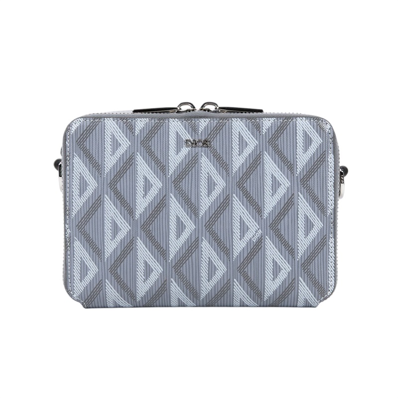 迪奧 CHRISTIAN DIOR CD Diamond Pouch Bag 斜背包 2ESBC119DCO 灰CC DIOAMON 相機包 防塵袋/背帶