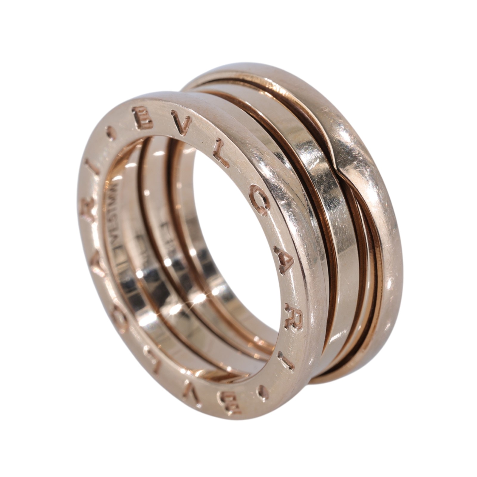 寶格麗 BVLGARI B.zero1 Ring 戒指 玫瑰金 335936 RG B.ZERO1三環戒指#55 原廠盒子2/購買證明