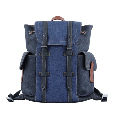 路易威登 LOUIS VUITTON Christopher 後背包 M21373 晶片款 藍拚黑牛皮 後背包 原廠盒子/購買證明(晶片消磁)