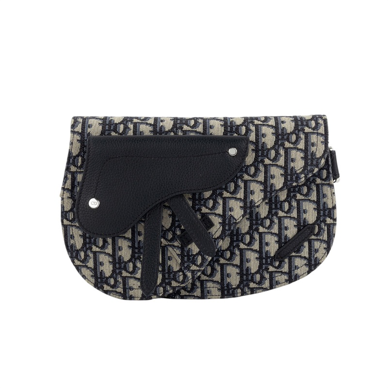 迪奧 CHRISTIAN DIOR Saddle Oblique 馬鞍包 1ADPO095YKY 藍堤花SADDLE肩背包 原廠盒子/防塵袋/保證卡/購買證明