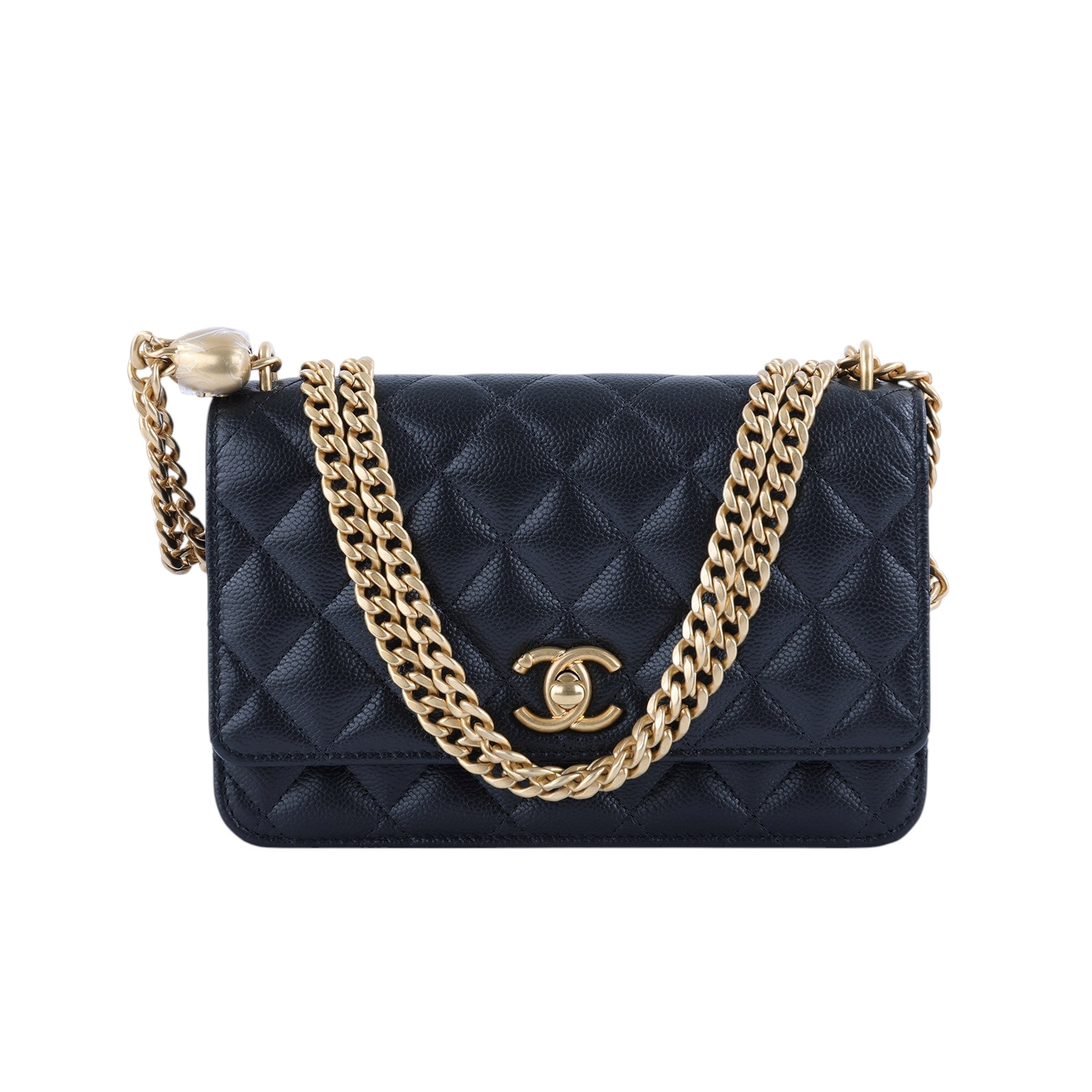 香奈兒 CHANEL CC logo 菱格紋 WOC 肩背 斜背 經典口蓋包 AP3201 晶片款 黑荔枝愛心調節WOC 無附屬品