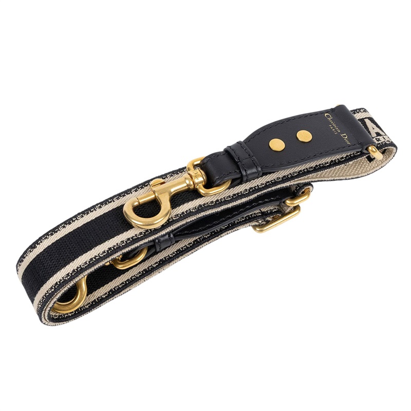 迪奧 CHRISTIAN DIOR 可調式肩背帶附金屬環 藍色 S8553CBTE_M928 藍Christian Dior Paris 刺繡背帶 無附屬品