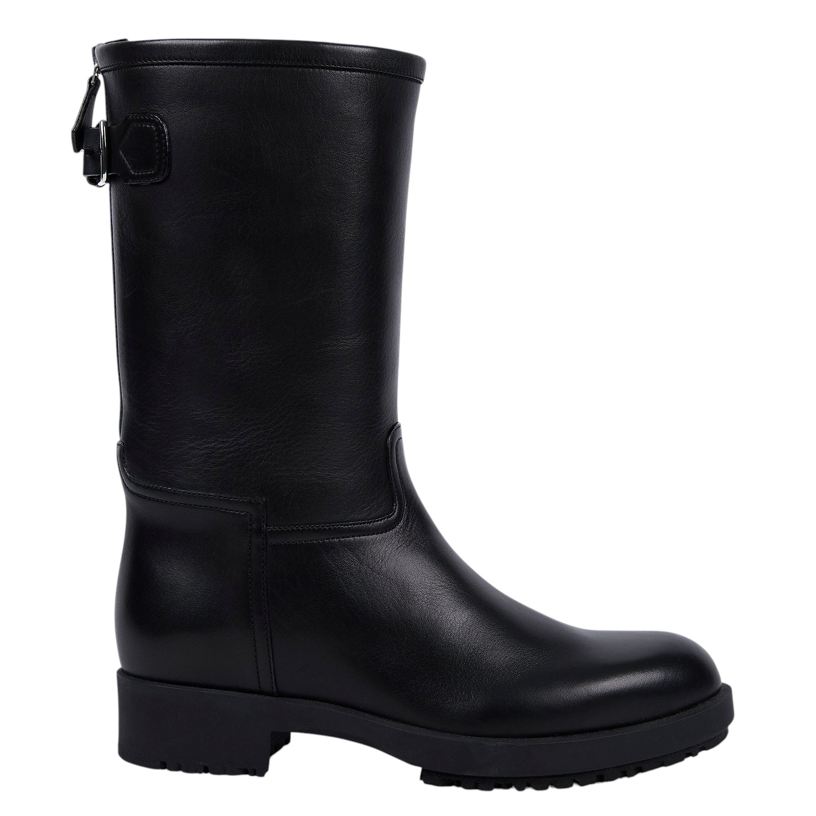 愛馬仕 Hermes 工程師靴 女鞋  黑素面中筒靴#37 原廠盒子/防塵袋2