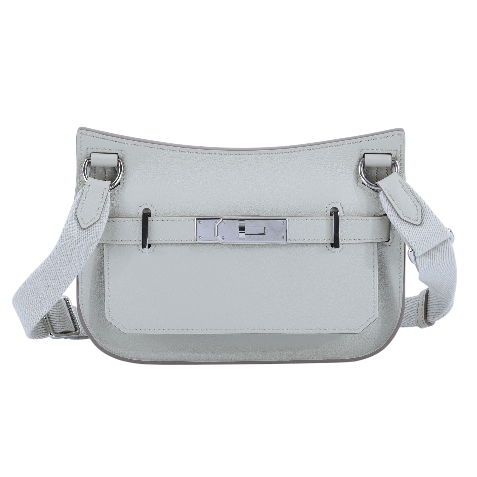 愛馬仕 Hermès Jypsiere 吉普賽包 Mini 冰川白 銀色五金 H084047CKAB H084047CKAB/B BY 890 GD  原廠盒子/購買證明影本