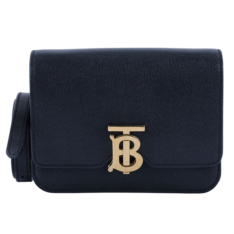 博柏利 BURBERRY LL SM TB Bag 斜背包 80206081 黑金TB荔枝肩背包 原廠盒子/防塵袋/背帶/購買證明