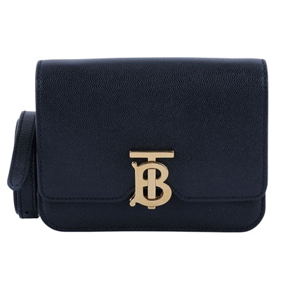 博柏利 BURBERRY LL SM TB Bag 斜背包 80206081 黑金TB荔枝肩背包 原廠盒子/防塵袋/背帶/購買證明