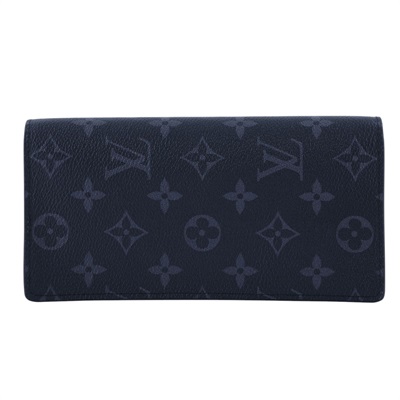 路易威登 LOUIS VUITTON Brazza 錢包 Monogram Eclipse 帆布 長夾 M61697 晶片款  原廠盒子/防塵袋