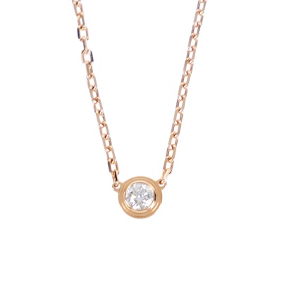 卡地亞 CARTIER dAmour 吊墜 圓形明亮式切割鑽石 小型款 B7215700 RG CARTIER DAMOUR鑽石項鍊 原廠盒子/保證卡/購買證明