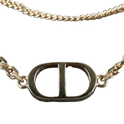 迪奧 CHRISTIAN DIOR Petit CD 雙項鍊 N1155PMTCY 金色雙鏈水鑽星星項鍊 原廠盒子/防塵袋