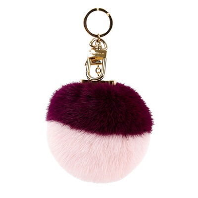 路易威登 LOUIS VUITTON Bubble Duo 毛絨包包吊飾鑰匙圈 M00018 桃拚粉貂毛球球吊飾 防塵袋