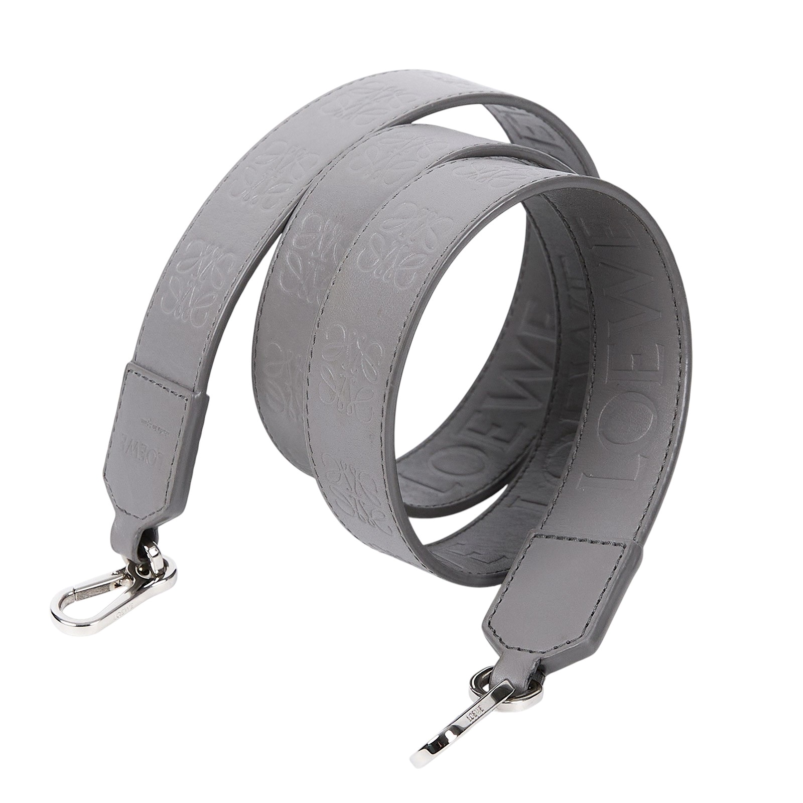 羅意威 LOEWE Anagram 小牛皮 背帶  灰LOGO背帶 無附屬品