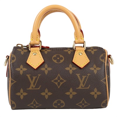 路易威登 LOUIS VUITTON Nano Speedy 原花 手提 肩背包 M81085 原花NANO SPEEDY 背帶