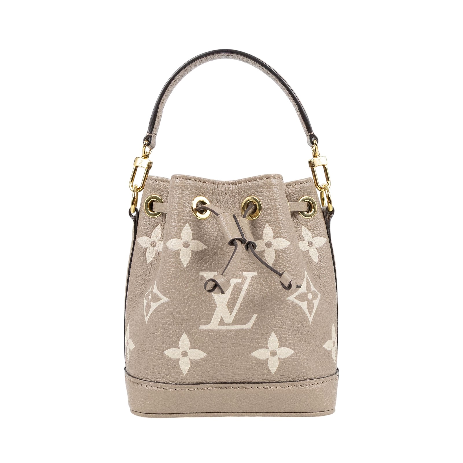 路易威登 LOUIS VUITTON Nano Noé 束口水桶包 Tourterelle 灰色 Cream色 M46291 晶片款  原廠盒子/防塵袋/背帶2