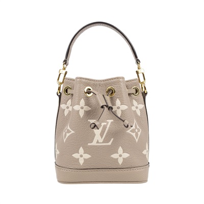 路易威登 LOUIS VUITTON Nano Noé 束口水桶包 Tourterelle 灰色 Cream色 M46291 晶片款  原廠盒子/防塵袋/背帶2