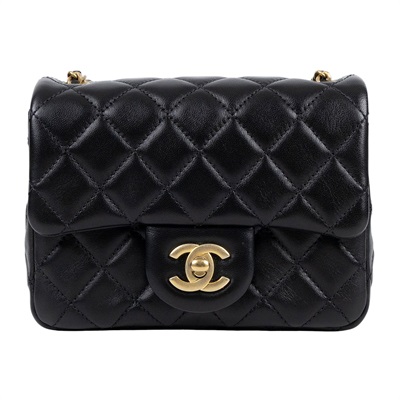 香奈兒 CHANEL CC logo 金球 方胖 肩背 斜背 口蓋包 AS1786 B02916 黑金羊金球方胖 原廠盒子/防塵袋/保證卡/購買證明影本